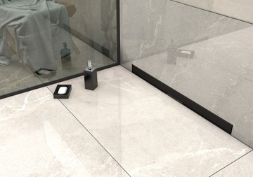 Линейный трап SANITLINE WALL 2 в 1 МАТОВЫЙ ЧЕРНЫЙ 80см НИЗКИЙ 52мм