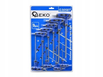 ZESTAW WKRĘTAKÓW TORX TYPU T 9SZT. GEKO