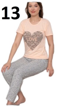 ПИЖАМА ЖЕНСКАЯ, хлопок, РАЗНЫЕ УЗОРЫ - XXXL - 3XL