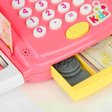 КАССОВЫЙ АППАРАТ ИГРУШКА КАЛЬКУЛЯТОР ЧИТАТЕЛЬ ЗВУКОВЫЕ МОНЕТЫ ДЛЯ ДЕТЕЙ ПОДАРОК