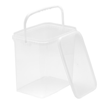 ПРЯМОУГОЛЬНОЕ ВЕДРО 10 Л с допуском ПИЩЕВЫХ ПРОДУКТОВ, прозрачное