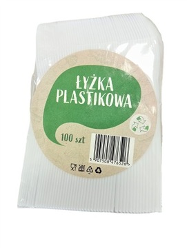 Łyżka plastikowa wielorazowa biała 165 mm 100 szt.