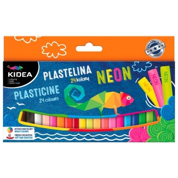 ZESTAW KIDEA PLASTELINA NEONOWA + PASTELOWA 48SZT.