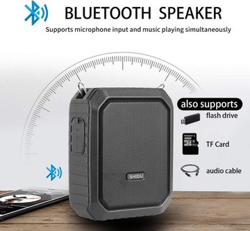 SHIDU VOICE MEGAPHONE AMPLIFIER POWERBANK 18W с водонепроницаемым микрофоном