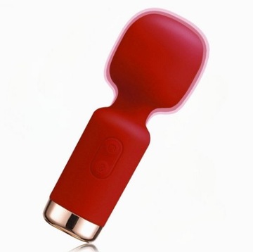 Mini masażer wand wibrator 11 cm czerwony dyskretny 10 trybów wibracji