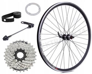 KOŁO 28'' TYŁ ALU Zacisk QR + Kaseta SHI HG41 7 Rz