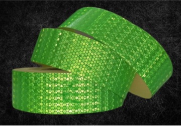 TAŚMA ODBLASKOWA SAMOPRZYLEPNA NAKLEJKA ODBLASK PRZYKLEJANY ZIELONA FOLIA