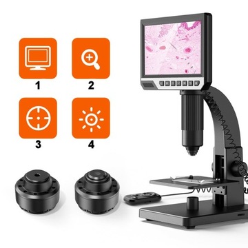 ЦИФРОВОЙ МИКРОСКОП С ЗУМОМ 2000x 12MP 11LED HD-ЭКРАН 7