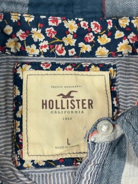 Hollister Koszula Damska Kratka Kwiaty Guziki Logo Unikat Klasyk L