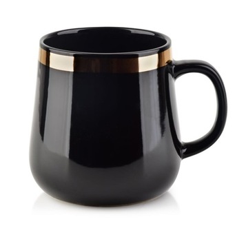 Kubek ze złotym paskiem Dalia porcelana 500 ml