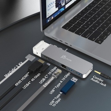 j5create Hub 4K6 Pro USB4 с комплектом MagSafe