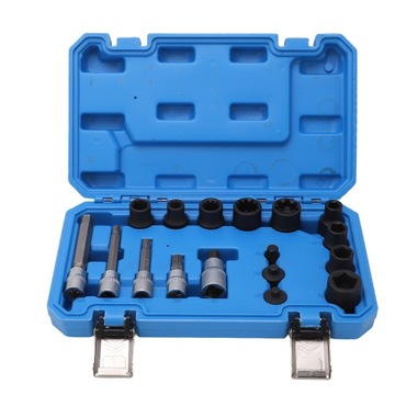 17PCS Drive Sockets Pentagonal Socket Drop Forged Portable Fit for 1/4in Dr