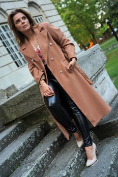 ЭЛЕГАНТНОЕ ПЕРЕХОДНОЕ ПАЛЬТО ЗОЛОТЫЕ ПУГОВИЦЫ MONICA CAMEL COLOR