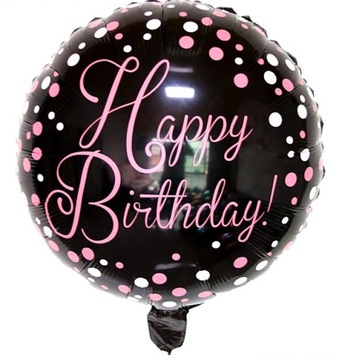 Balon Foliowy Happy Birthday Urodziny Okrągły 45cm