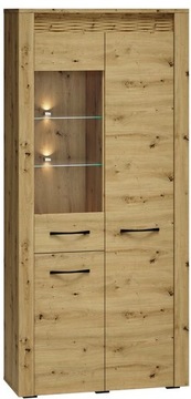 Witryna ARTIS 04 Dąb Artisan 92x200x40 cichy domyk