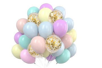 BALONY LATEKSOWE KOLOROWE PATSELOWE MIX KONFETTI 30 szt syrenka