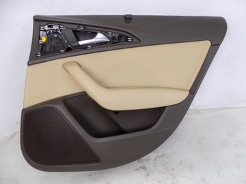 AUDI A6 C7 4G СЕДАН ОБИВКА ДВЕРЕЙ КОРИЧНЕВЫЕ КОЖАНЫЕ ШТОРКИ ЗАДНИЕ