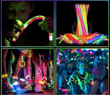СВЕТЯЩИЕСЯ ФЛУО БРАСЛЕТЫ 100 ШТ. РАЗЪЕМЫ PARTY NEON CHIMICAL LIGHT
