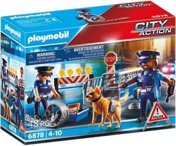 KLOCKI PLAYMOBIL 6878 BLOKADA DROGOWA POLICJI
