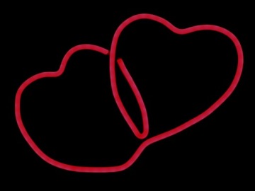 N2SERC NEON LED FLEX DWA SERCA CZERWONE 300X210MM