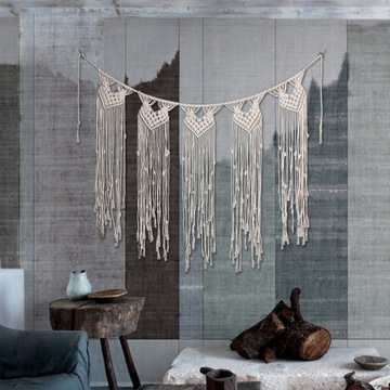 Kosmiczna kurtyna ścienna z gobelinem Boho