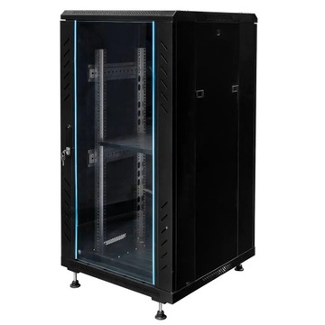 Szafa RACK 19″ 22U stojąca serwerowa 60x60 cm czarna Mega-M