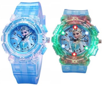 zegarek dziecięcy świecący FROZEN dla dziewczynki ELSA led KRAINA LODU