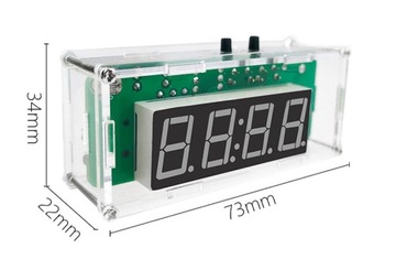 Часы электронные 4-БИТ Зеленые с корпусом. Учимся паять набор своими руками