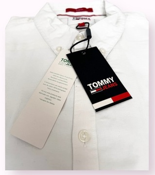 Tommy Hilfiger Koszula męska długi rękaw regular bawełna biała r. L