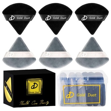 PUSZEK DO PUDRU MAKIJAŻU PUFF ZESTAW TRÓJKĄT GĄBKA DUŻA MAKEUP SET GĄBECZKA