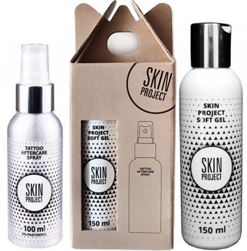 ZESTAW SKIN PROJECT emulsja KREM do pielęgnacji TATUAŻU 100 ml + ŻEL 150ml