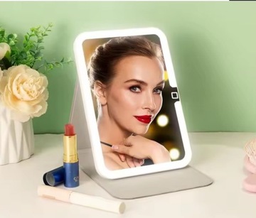 ЗЕРКАЛО КОСМЕТИЧЕСКОЕ ДЛЯ МАКИЯЖА СО СВЕТОДИОДНОЙ ПОДСВЕТКОЙ, ЗАКРЫТОЕ, РУЧНАЯ РАБОТА В КОРПУСЕ