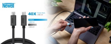 Кабель Newell USB C — USB-C 3.2 Gen 2, графит, 2 м