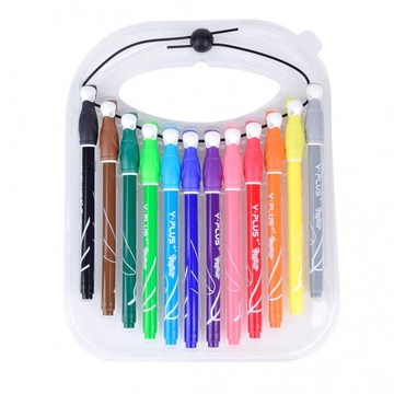 Фломастеры Y-Plus Parrot на ластике, 12 цветов.