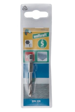 Wiertło do metalu krótkie HSS-G 5mm 59/26 Wolfcraft - trzpień 6-kąt