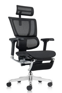 Zestaw Ergonomiczny fotel biurowy z podnóżkiem IOO 2 Siatka Czarny