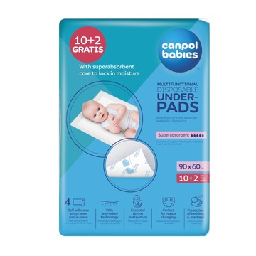 Canpol babies wielofunkcyjne podkłady do przewijania 90x60, 10+2 GRATIS
