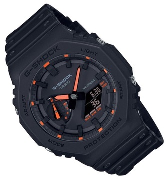 Czarny męski zegarek sportowy na pasku Casio G-Shock GA-2100 + GRAWER