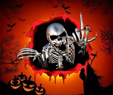 Скелетная дырка, трахни тебя, наклейка металл 3D