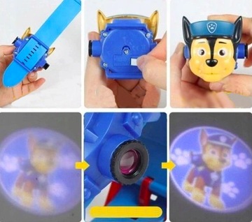 Часы PAW PATROL для детей для девочек павлин LED 3D с проектором SKYE