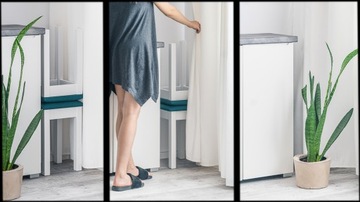 TABORET DREWNIANY KUCHENNY STOŁEK SOLIDNY BIAŁY