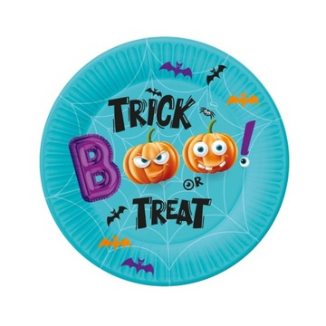 TALERZYKI PAPIEROWE HALLOWEEN BŁĘKIT 18cm 6szt
