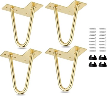 Nogi do stołu typu Spinka do włosów złote 10 cm 4 sztuki