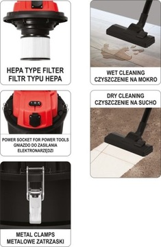 ПРОМЫШЛЕННАЯ МАСТЕРСКАЯ ПЫЛЕСОС YATO 1400ВТ 30Л