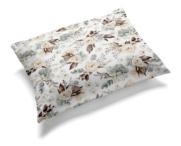 Poszewka 70x80cm na poduszkę 100% bawełna wzór: BOTANIKA biała