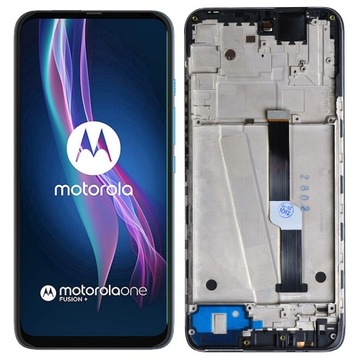WYŚWIETLACZ EKRAN LCD DOTYK SZYBKA MOTOROLA ONE FUSION+ PLUS RAMKA CZARNY
