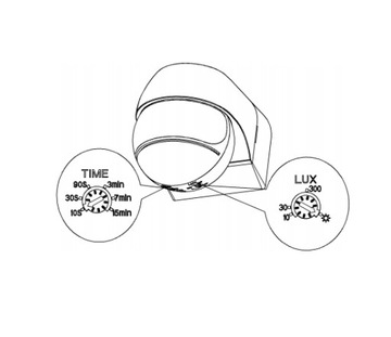 СВЕТОДИОДНЫЙ ДАТЧИК ДВИЖЕНИЯ В СУМЕРКАХ IP44, ПОДВИЖНЫЙ И РЕГУЛИРУЕМЫЙ НА 220° УГЛОВОЙ МОНТАЖ