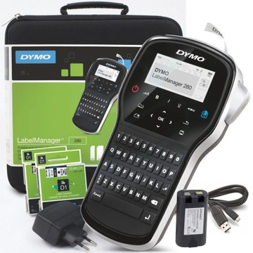 Drukarka etykiet DYMO LabelManager 280 LM280 zestaw + walizka + taśmy D1