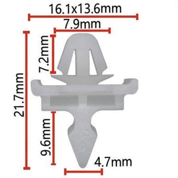 p Grill zapięcie plastikowe białe W124 W201 dla Mercedes wyposażenie wnętrz