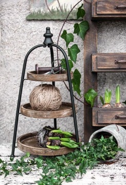 КОРИЧНЕВАЯ ДЕКОРАТИВНАЯ ДЕРЕВЯННАЯ ПОЛКА С КРЮЧКАМИ